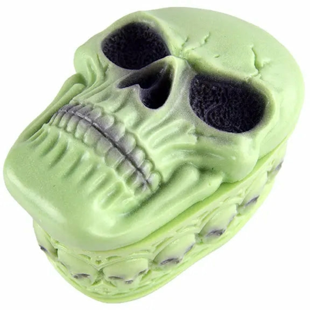 Glow in the Dark Green Skull Storage Box